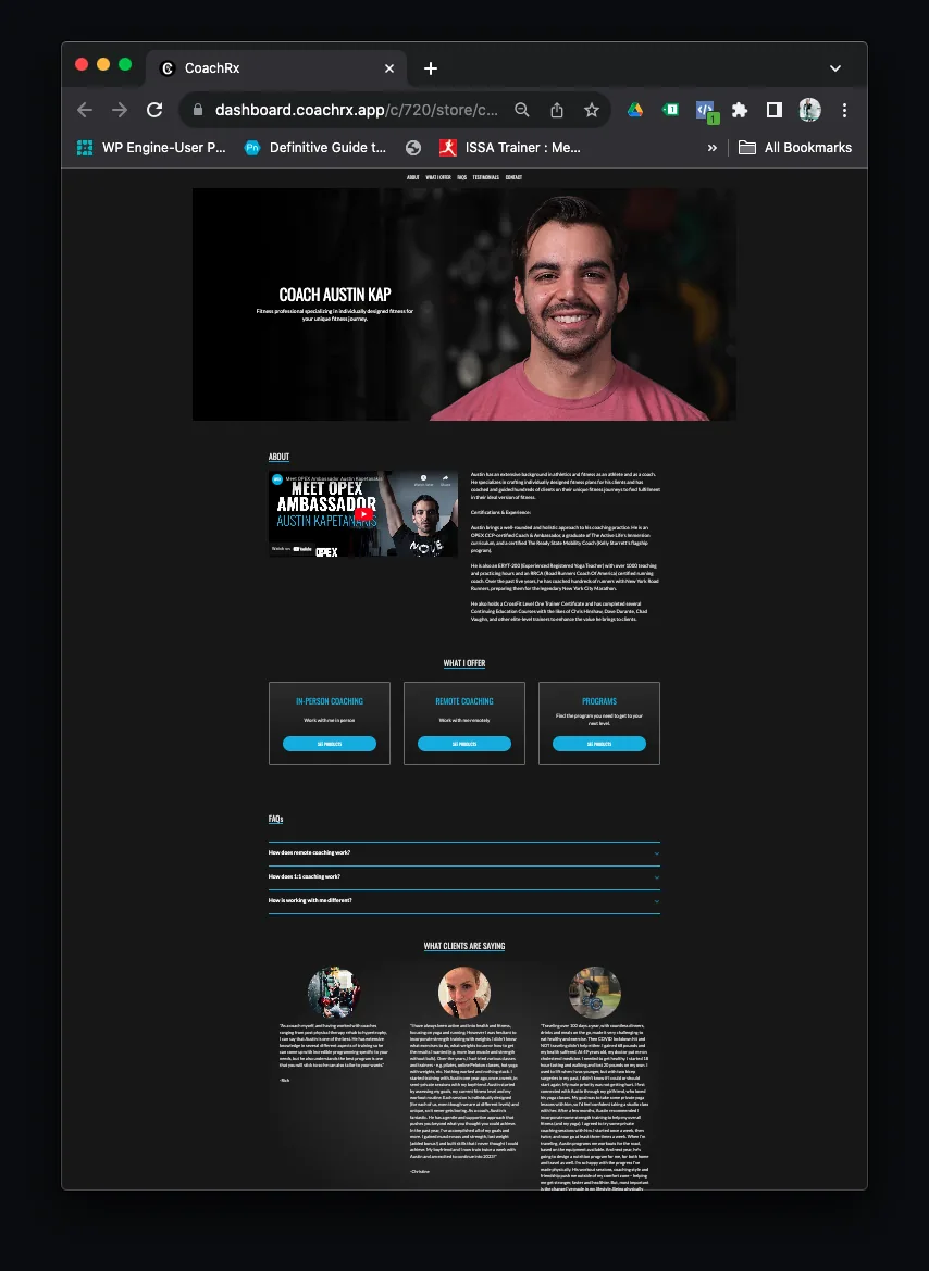 Austin Kap Storefront Screenshot